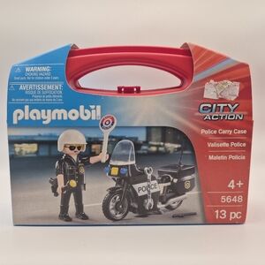 Playmobil City Action Police Carry Case - Figure & Motorcycle Set #5648 - *New*